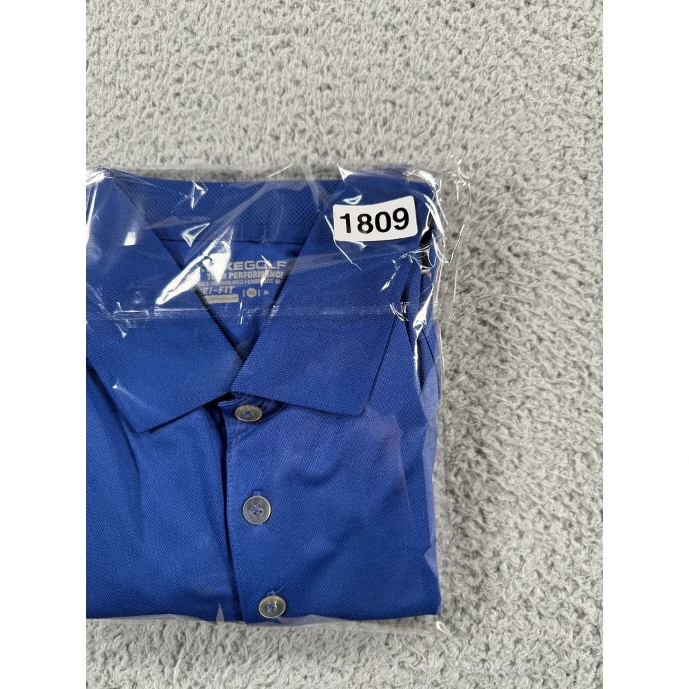 Nike Golf Polo Shirt Mens XL Blue Tour Performance Short Sleeve Active Dri Fit - Picture 10 of 10